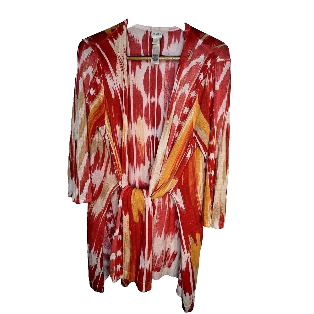 Chicos Tie Dye Sherbert Knit Sweater Jacket Cardigan 3 US XL 16 18 (11)